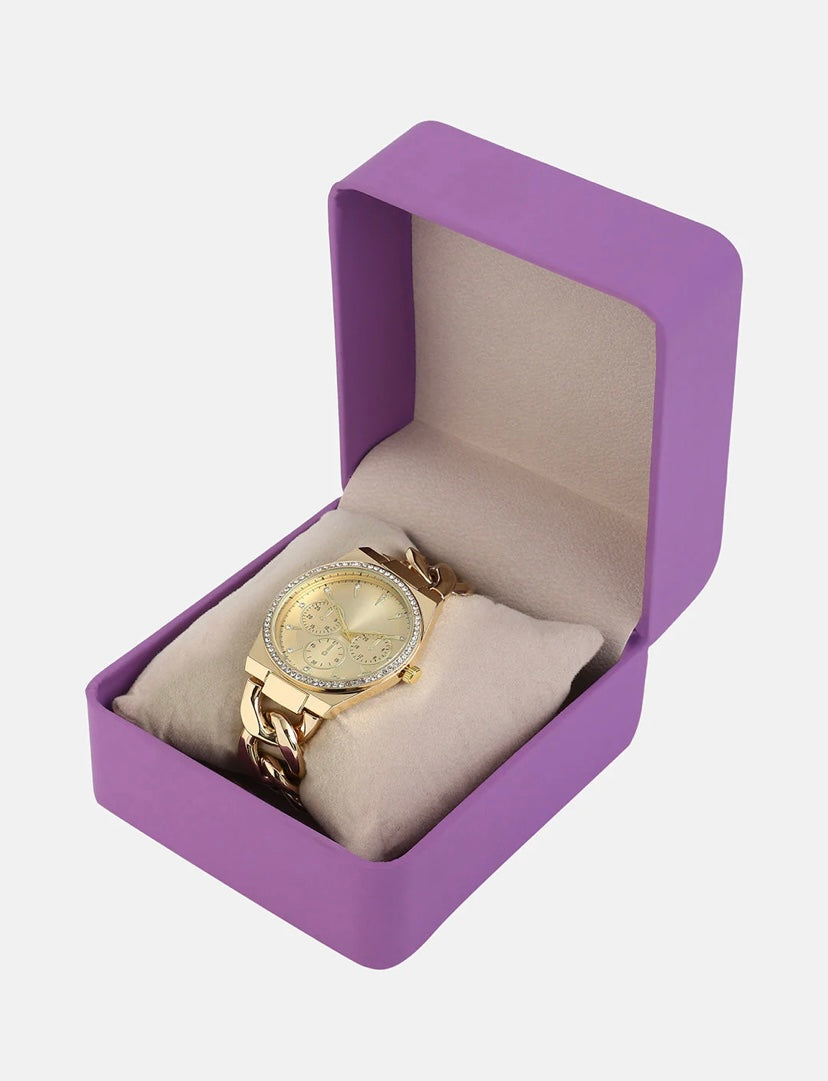 The Three-Dial Chunkylink Cushion Watch