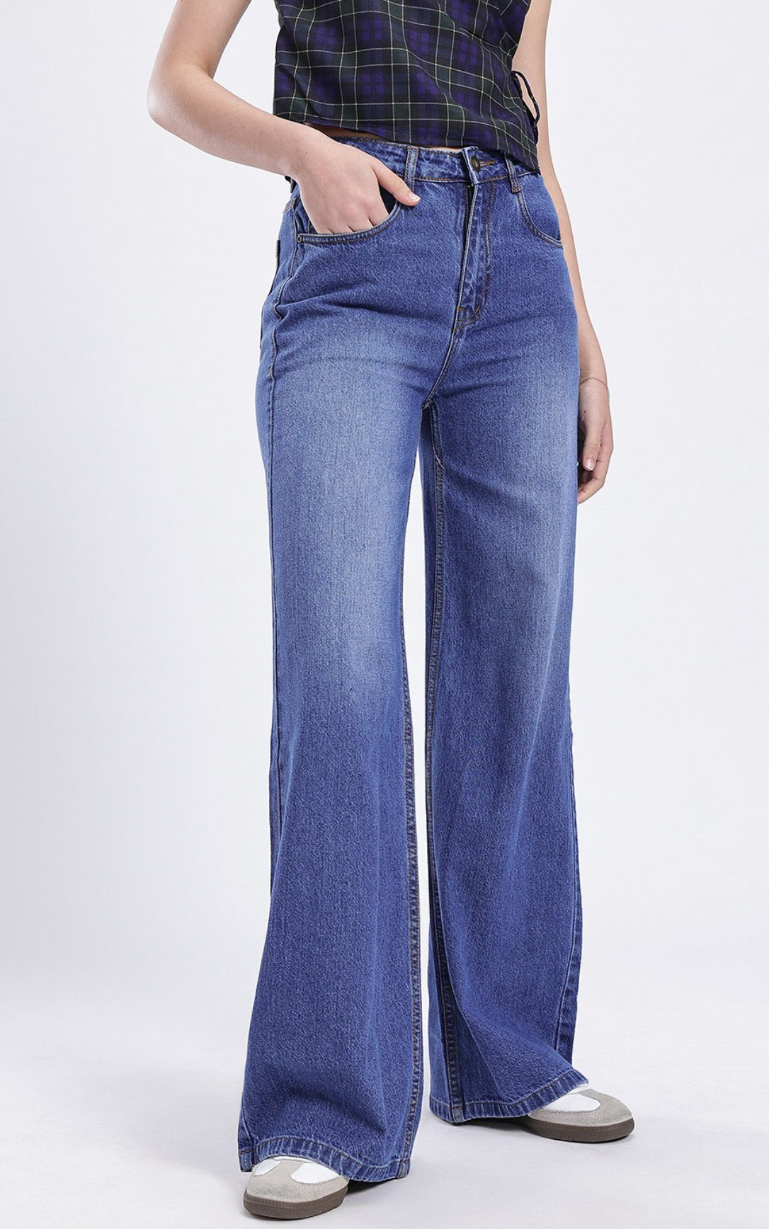 Women Mid-Rise Light Fade Pure Cotton Wide Leg