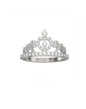 ZALKARI Silver Crown Diamond Studded Ring (Adjustable)