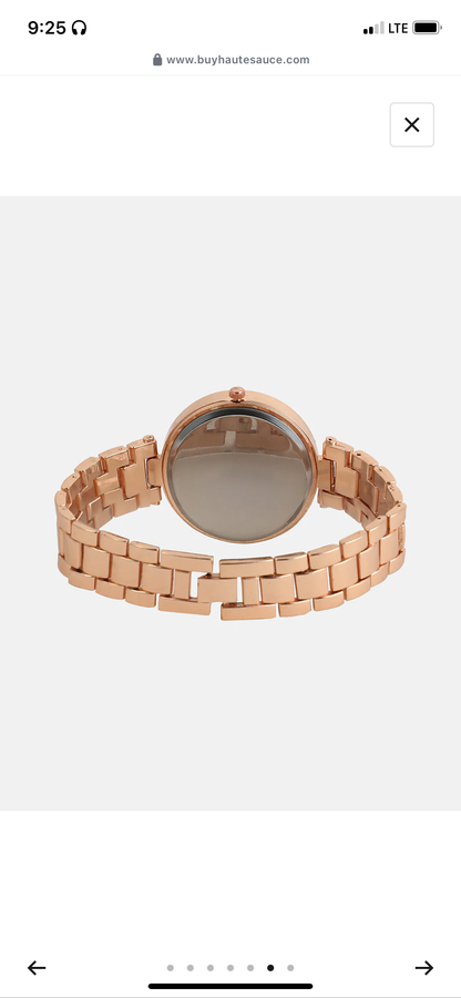 The Bijou Jaguar Round Watch - Rose Gold