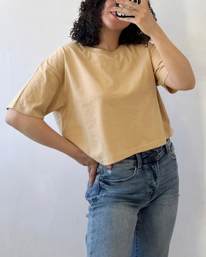 Women’s Oversized Casual T-Shirt –, Round Neck, Half Sleeve,