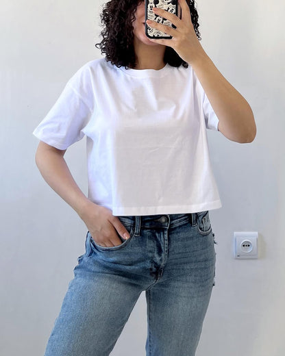 Women’s Oversized Casual T-Shirt –, Round Neck, Half Sleeve,