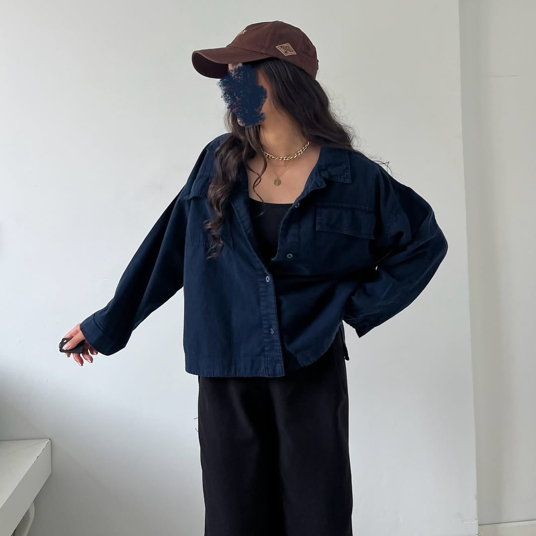 Women long sleeve denim shirt multiple color