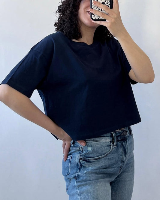 Women’s Oversized Casual T-Shirt –, Round Neck, Half Sleeve,