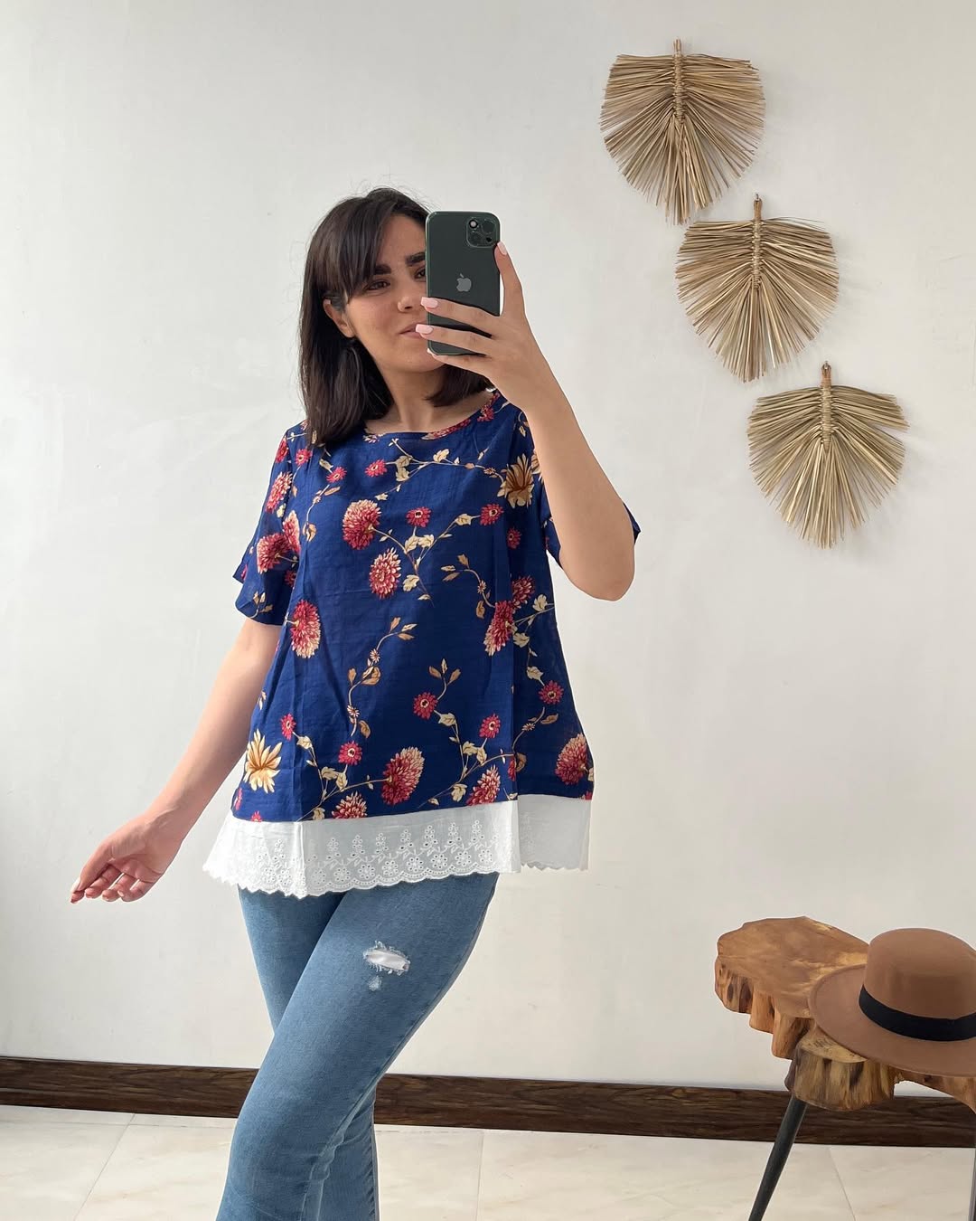 Women’s  Casual T-Shirt –, Round Neck, Half Sleeve,