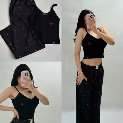 Themed Lounge Set: Tank Top and Pajama Pants".