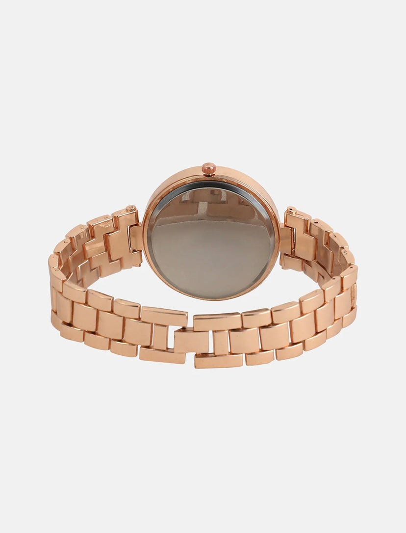 The Bijou Jaguar Round Watch - Rose Gold