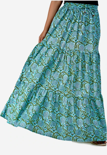 Women Floral Print A-line Light Blue