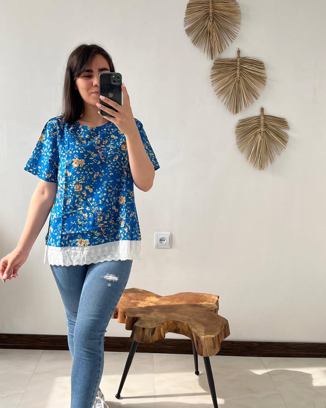 Women’s  Casual T-Shirt –, Round Neck, Half Sleeve,