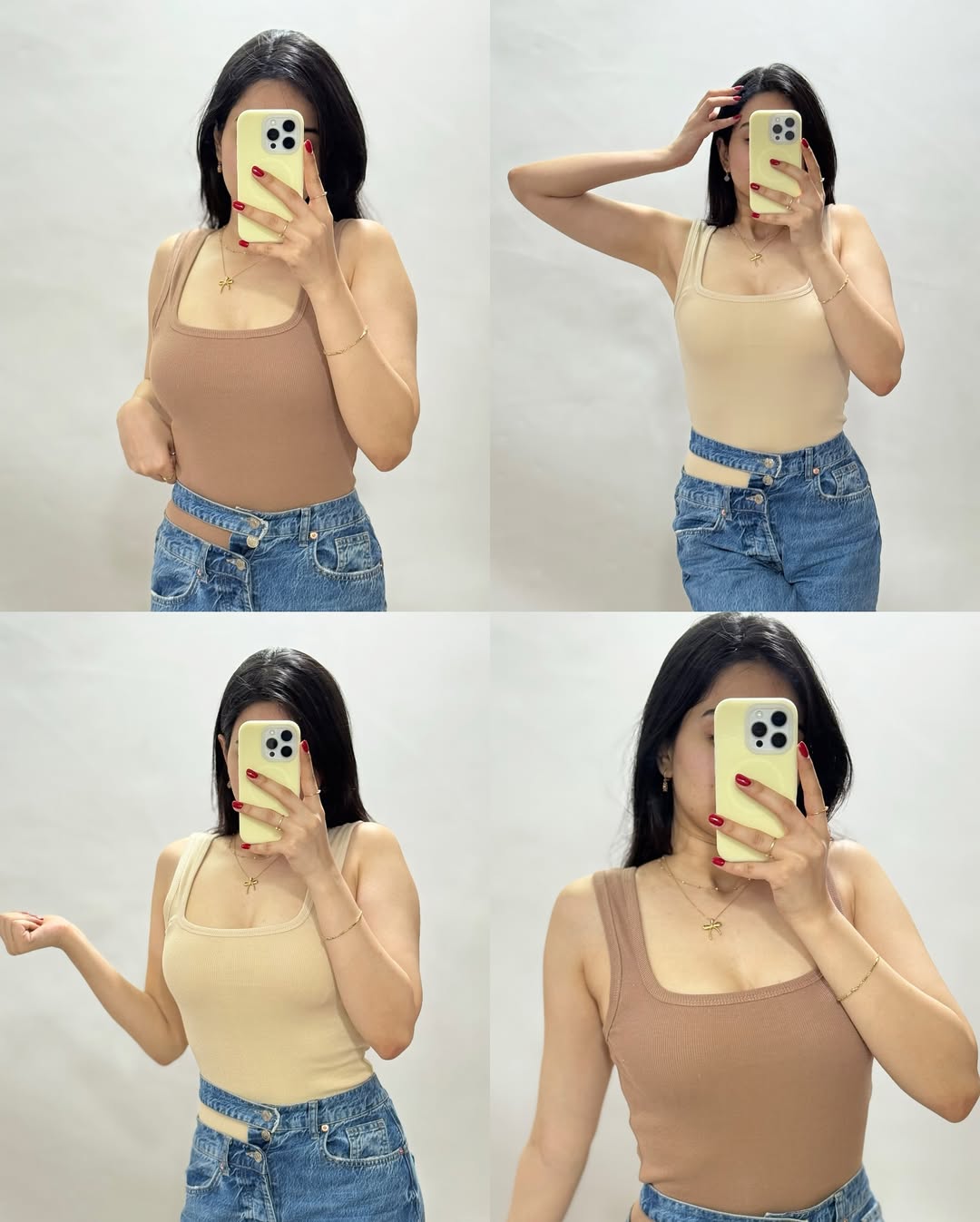 Women vests square neck camisole tops multiple colour