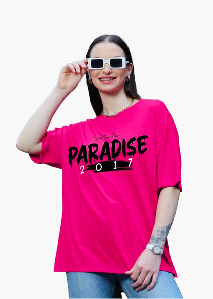 Pink Round Neck Cotton Oversized T-Shirts