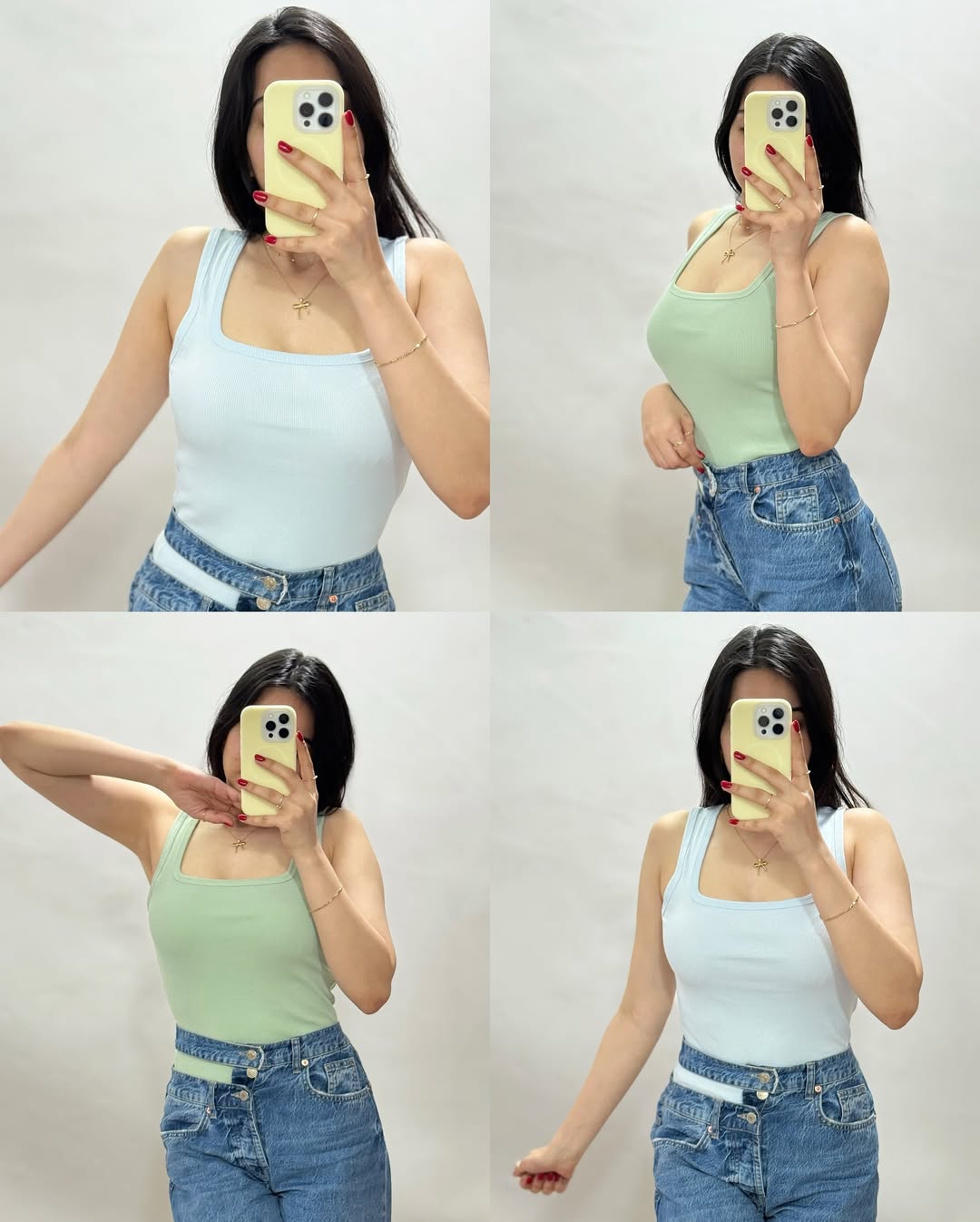 Women vests square neck camisole tops multiple colour