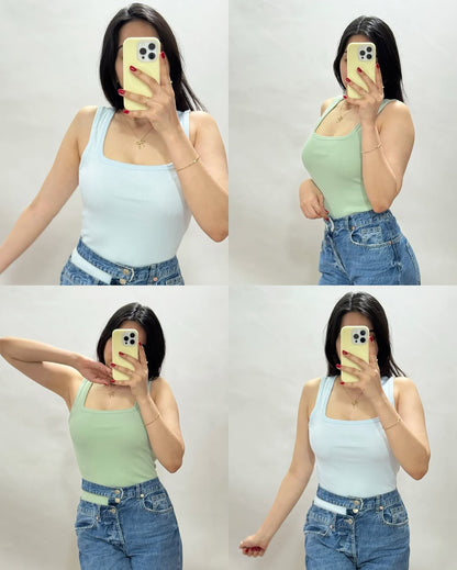 Women vests square neck camisole tops multiple colour