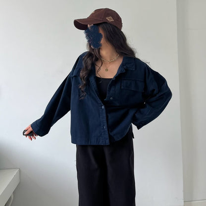 Women long sleeve denim shirt multiple color