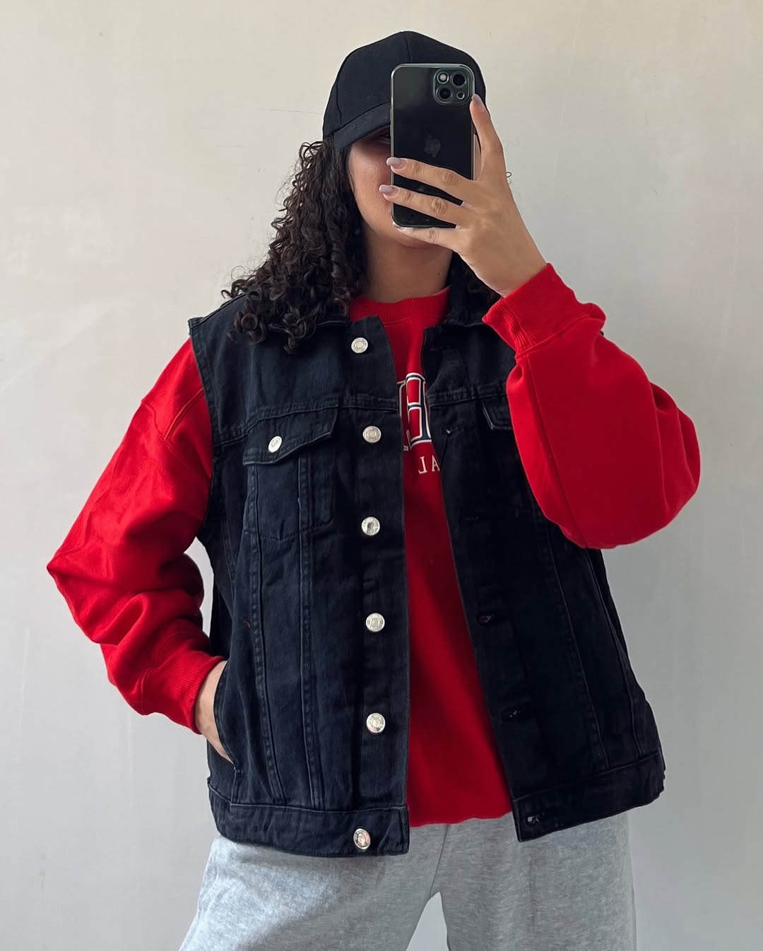 Girl's hafe sleeve denim black color