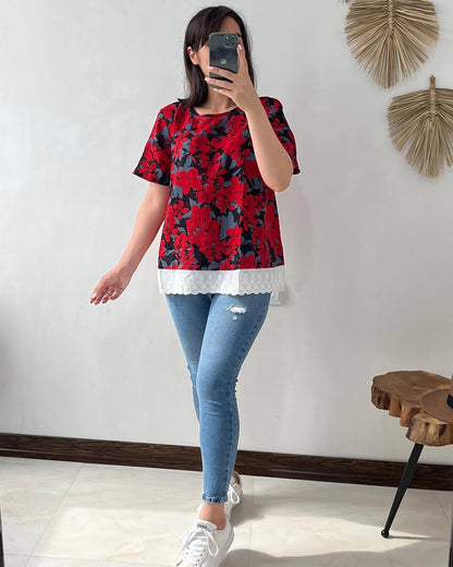 Women’s  Casual T-Shirt –, Round Neck, Half Sleeve,