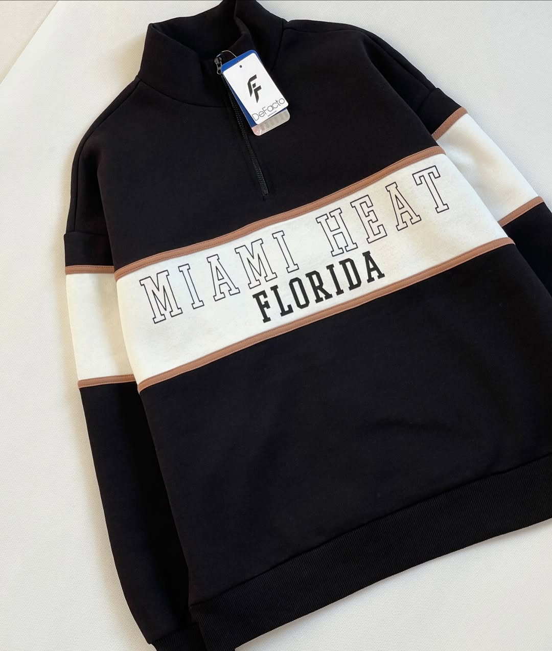 Women Oversized Sweatshirt with Half-Zip Collar