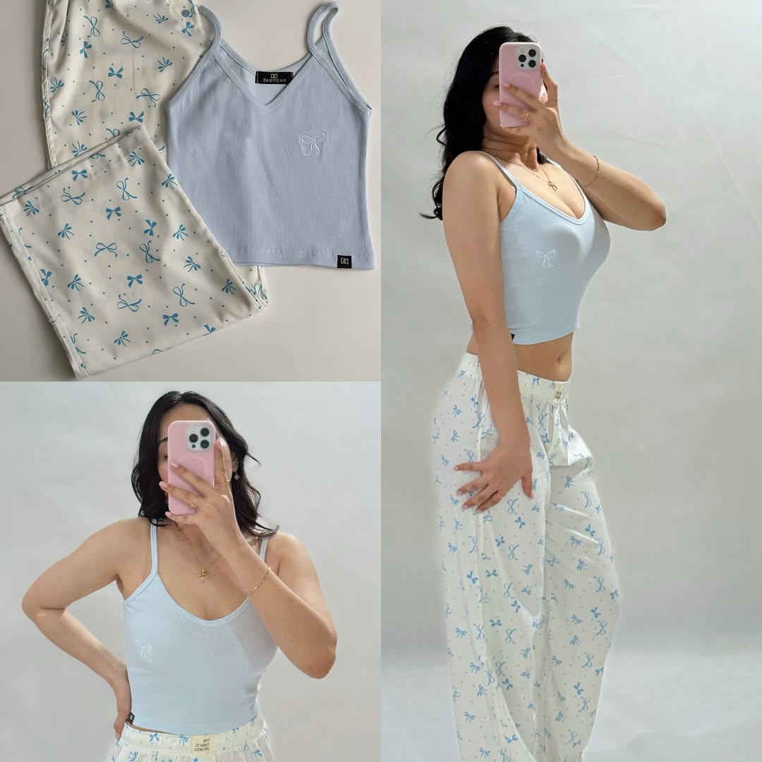 Themed Lounge Set: Tank Top and Pajama Pants".