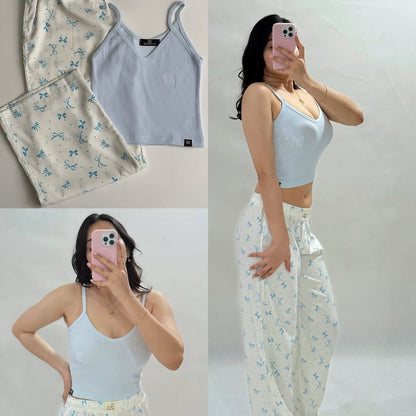 Themed Lounge Set: Tank Top and Pajama Pants".