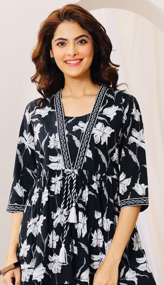 Libas Women Floral Printed Square Neck Pleated
Anarkali Kurti