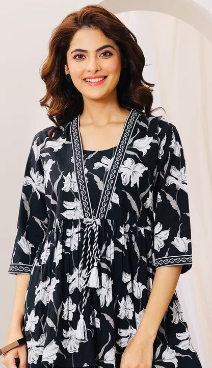 Libas Women Floral Printed Square Neck Pleated
Anarkali Kurti