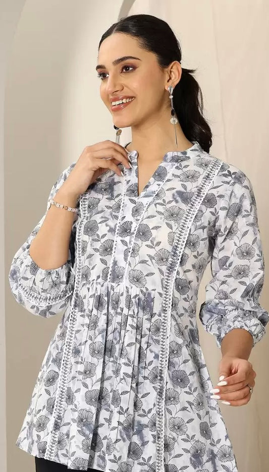Libas Floral Printed Pleated Kurti