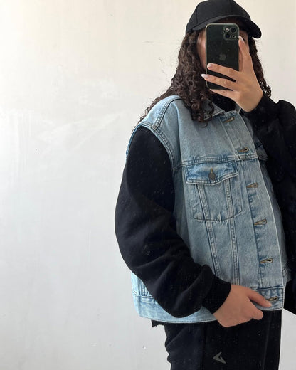 Girl's hafe sleeve denim  color