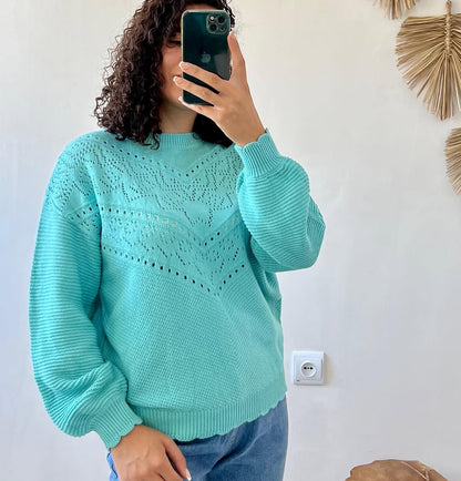 Women long sleeve wool sweater