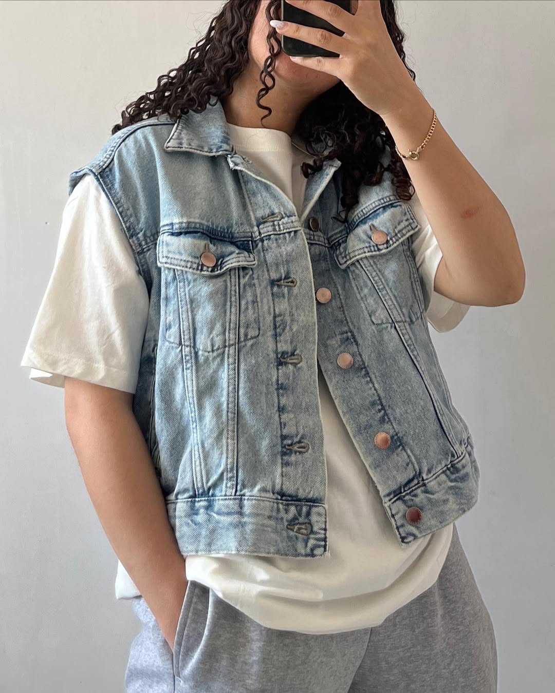 Girl's hafe sleeve denim  color