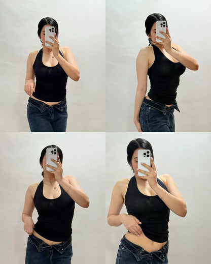 Women’ Ribbed Full Sleeve Crop Top with Tie Detailing – Casual Stylish Wear”