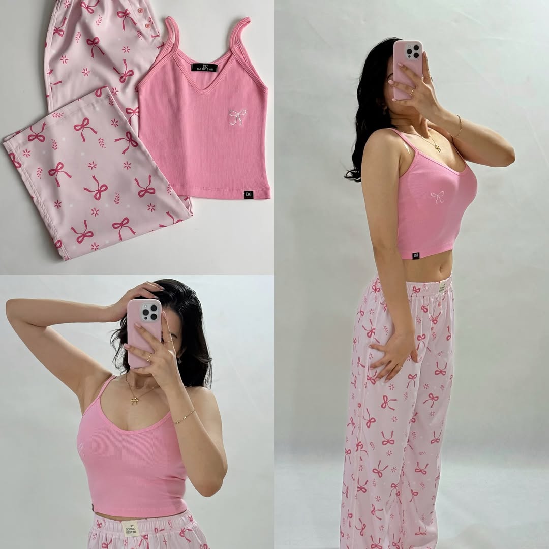 Themed Lounge Set: Tank Top and Pajama Pants".