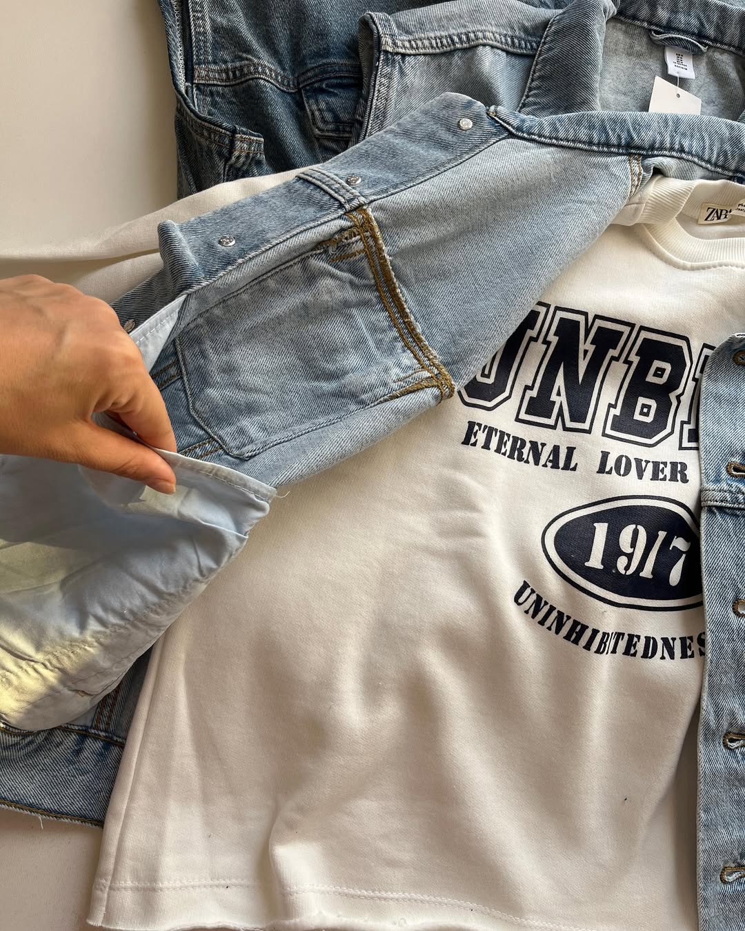 Girl's hafe sleeve denim  color