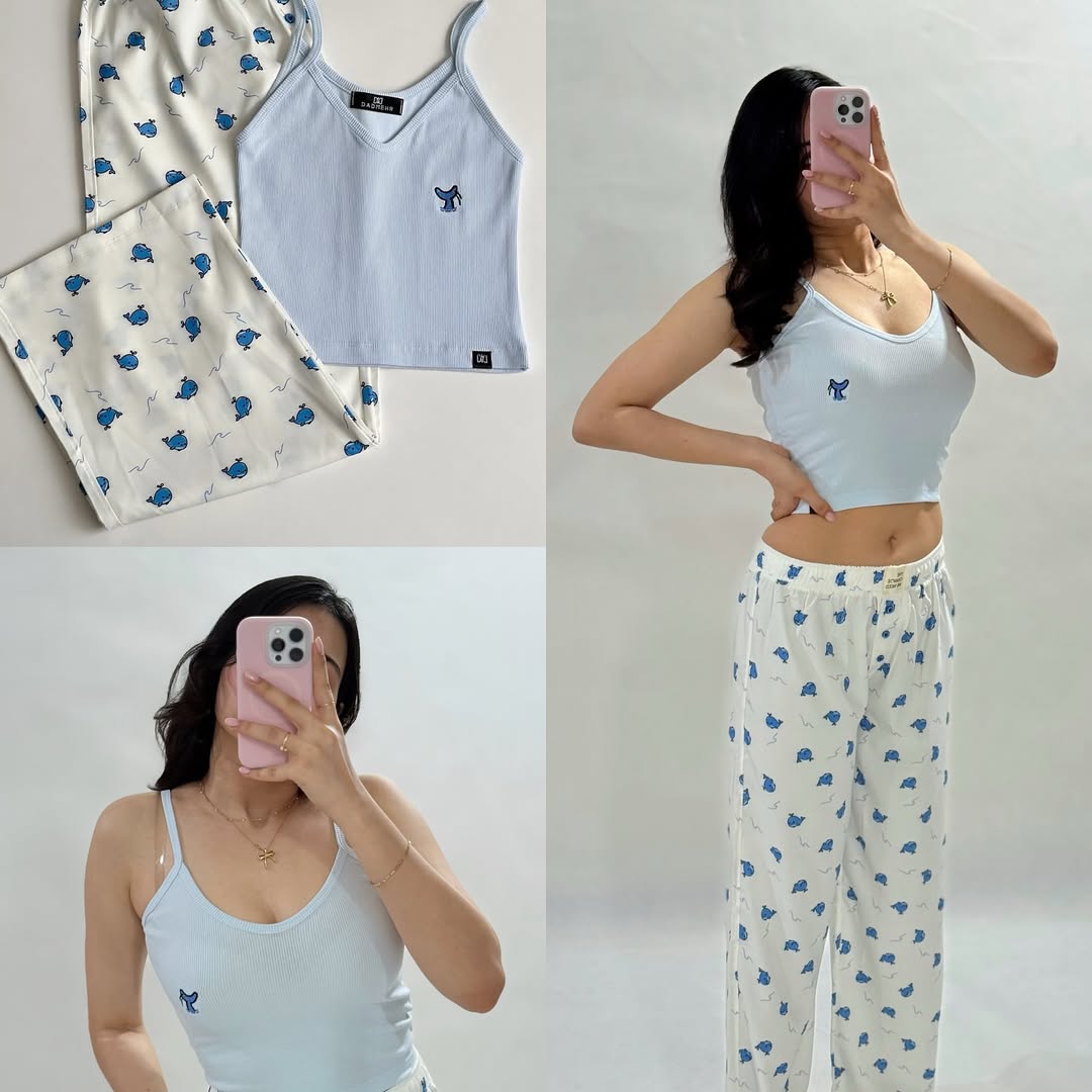 Themed Lounge Set: Tank Top and Pajama Pants".