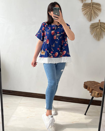 Women’s  Casual T-Shirt –, Round Neck, Half Sleeve,