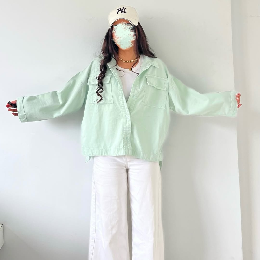 Women long sleeve denim shirt multiple color