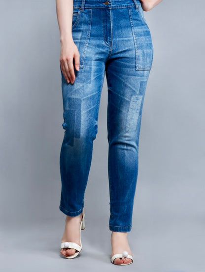 Blue Slim Fit High Rise Rhysley Women's Fashion Jeans
