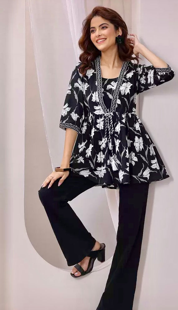 Libas Women Floral Printed Square Neck Pleated
Anarkali Kurti