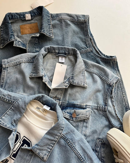 Girl's hafe sleeve denim  color