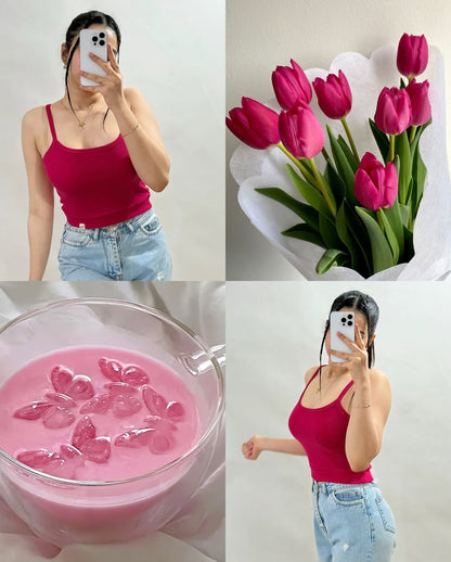 Women vests square neck camisole tops multiple colour