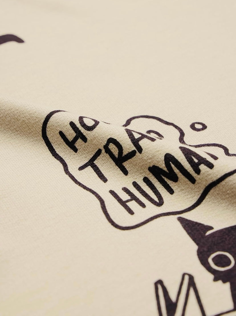 Cat Displaced Women and Girls Short Sleeves Round Neck Brown Graphic Printed CottonOversized T-Shirts