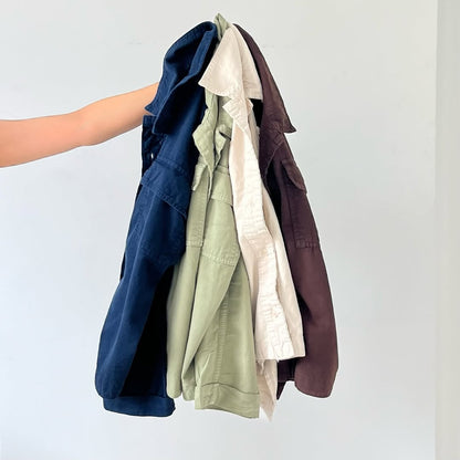 Women long sleeve denim shirt multiple color