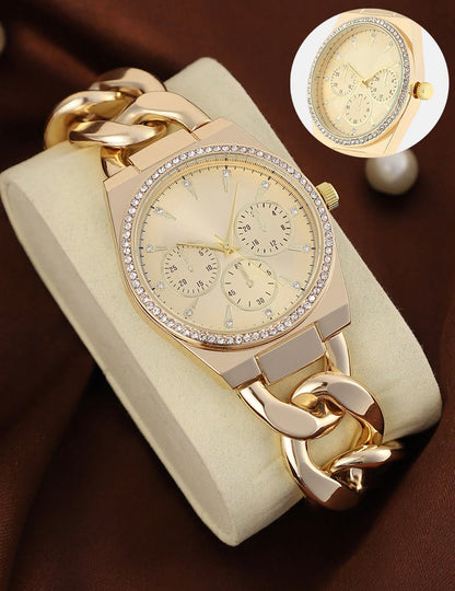 The Three-Dial Chunkylink Cushion Watch