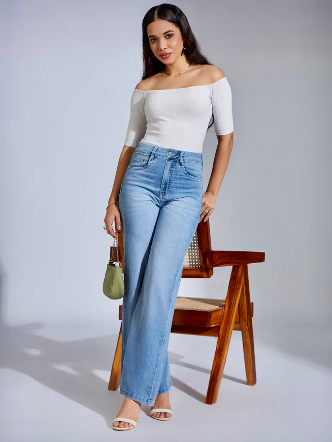 Ann Springs Boyfriend Women Light Blue Jeans