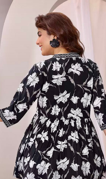 Libas Women Floral Printed Square Neck Pleated
Anarkali Kurti