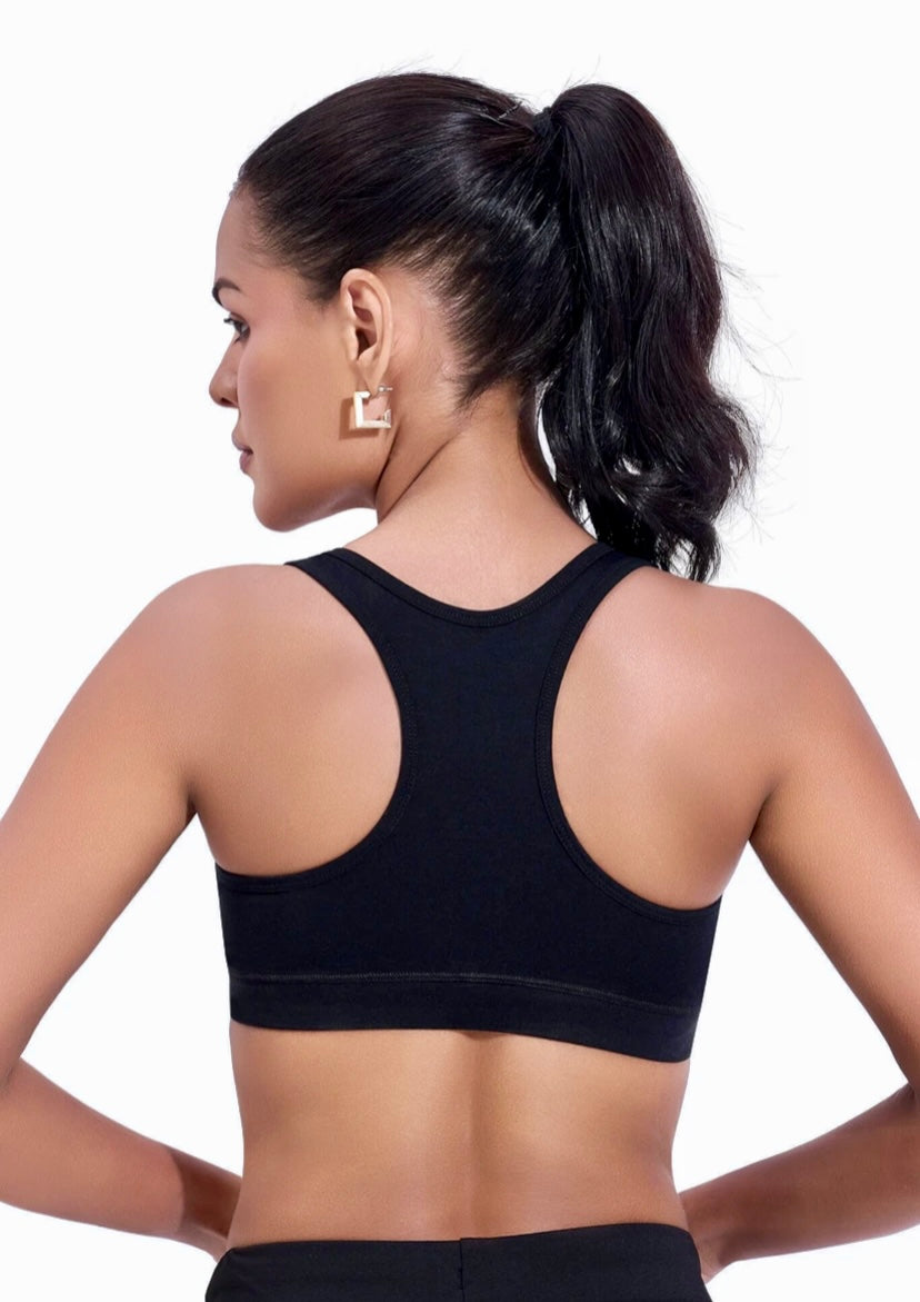 Women Sports Non Padded Bra (Black)