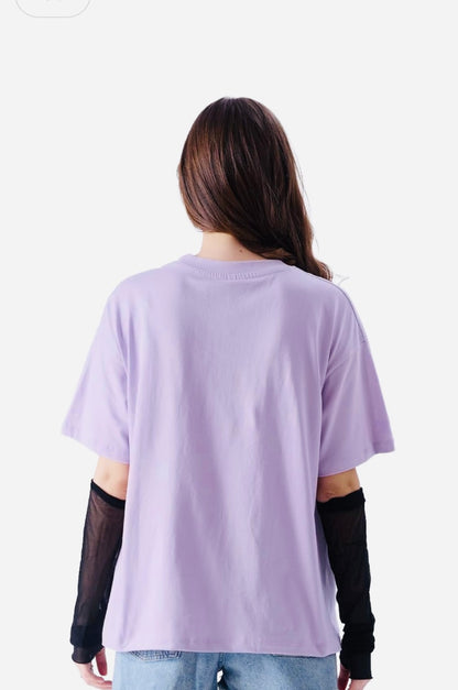 Wednesday: Zero Hugs Given Womens and Girls Oversized fit Graphic Printed Half Cotton Lavender Color Women Oversized T-Shirts Oversized T Shirts for Women