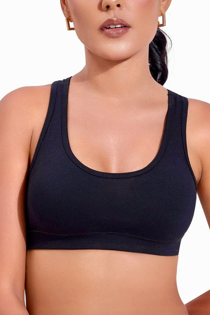 Women Sports Non Padded Bra (Black)