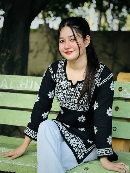 Bani Chikankari Rayon Short kurtiii