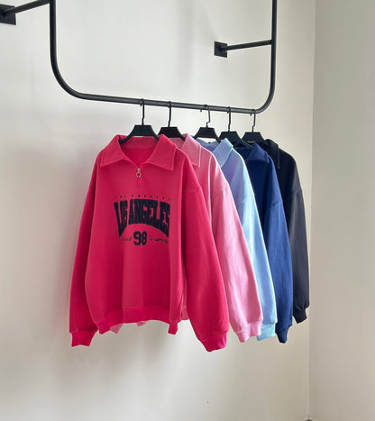 Women’s  NYC Oversized Sweatshirt with Half-Zip Collar