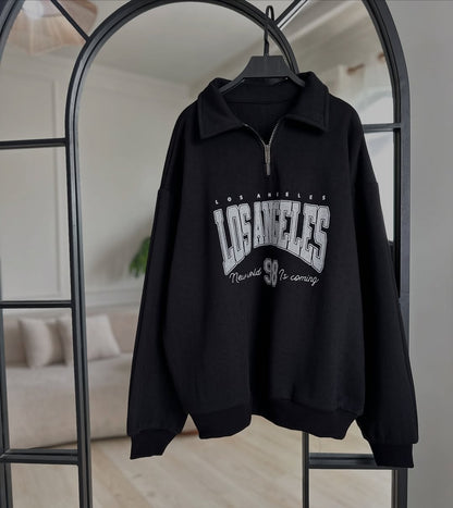 Women’s  NYC Oversized Sweatshirt with Half-Zip Collar